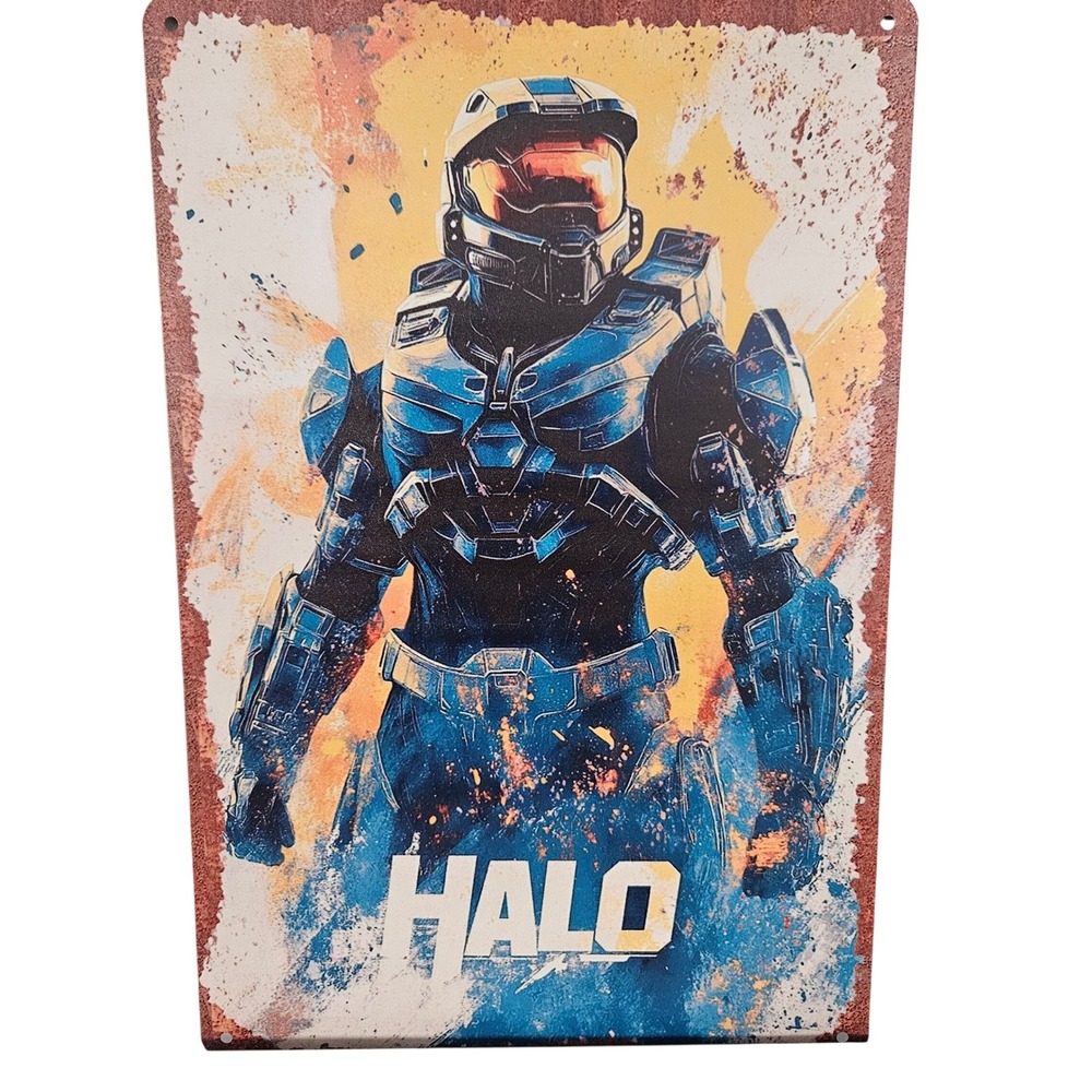 Halo Tin Metal Signs Lot of 17 Master Chief John-117 11.5 x 8 Wall Decor